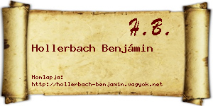 Hollerbach Benjámin névjegykártya
